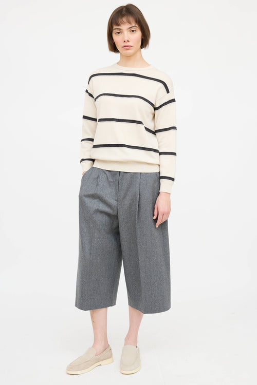 Cashmere Knit Monili Striped Sweater
