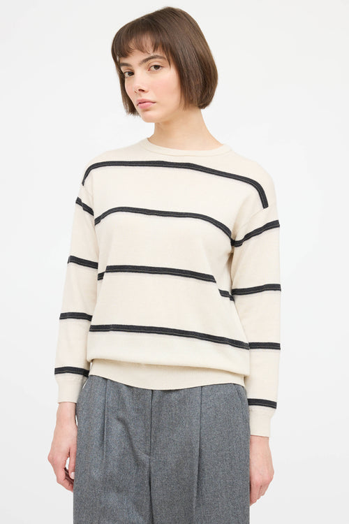 Cashmere Knit Monili Striped Sweater