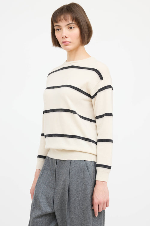 Cashmere Knit Monili Striped Sweater