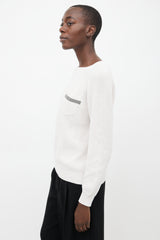 Brunello Cucinelli Cream Monili Knit Sweater