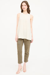 Brunello Cucinelli Silk Cinch Sleeveless Top