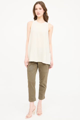 Brunello Cucinelli Silk Cinch Sleeveless Top