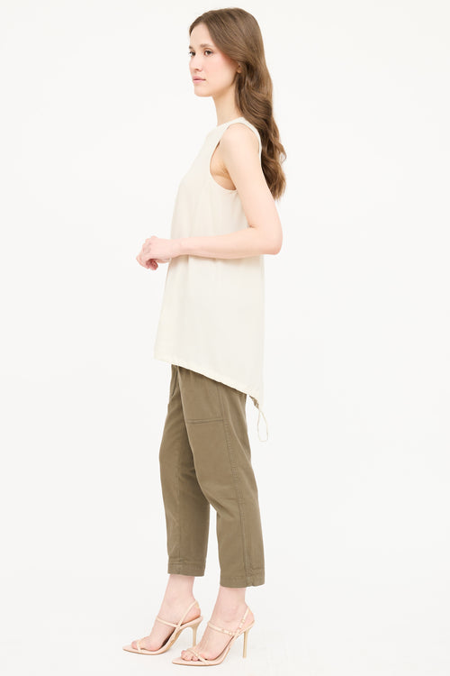 Brunello Cucinelli Silk Cinch Sleeveless Top