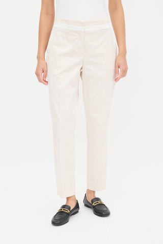 Brunello Cucinelli Cream Tapered Trouser