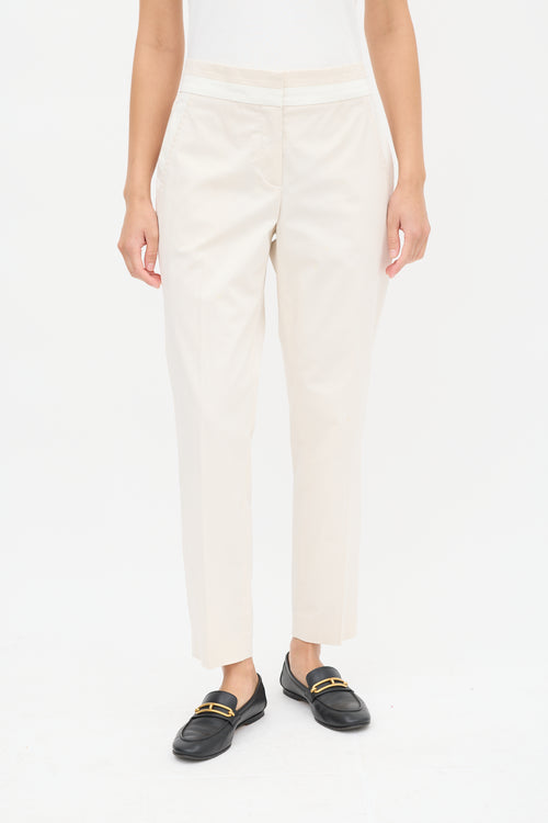 Brunello Cucinelli Cream Tapered Trouser