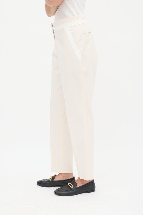 Brunello Cucinelli Cream Tapered Trouser