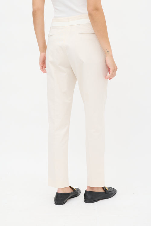 Brunello Cucinelli Cream Tapered Trouser