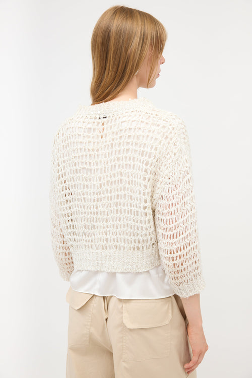 Brunello Cucinelli Cropped Open Knit Sweater