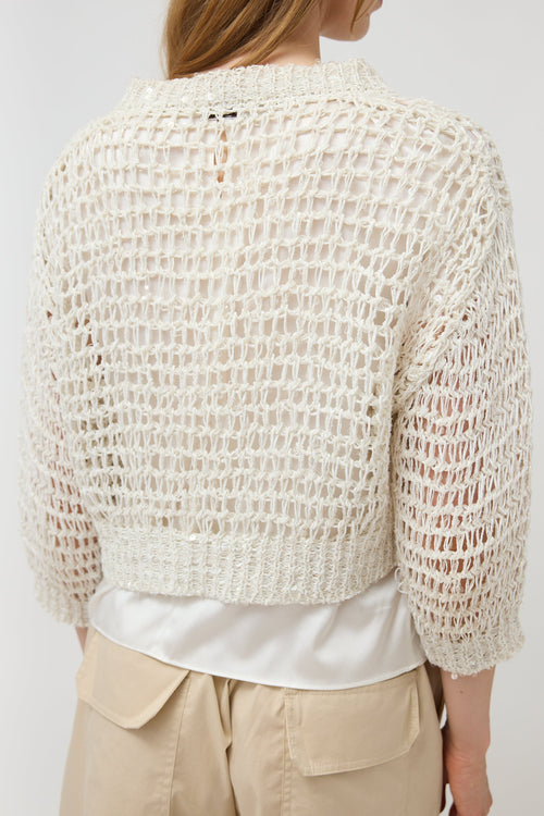 Brunello Cucinelli Cropped Open Knit Sweater