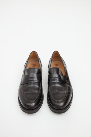 Brunello Cucinelli Dark Brown Leather Penny Loafer