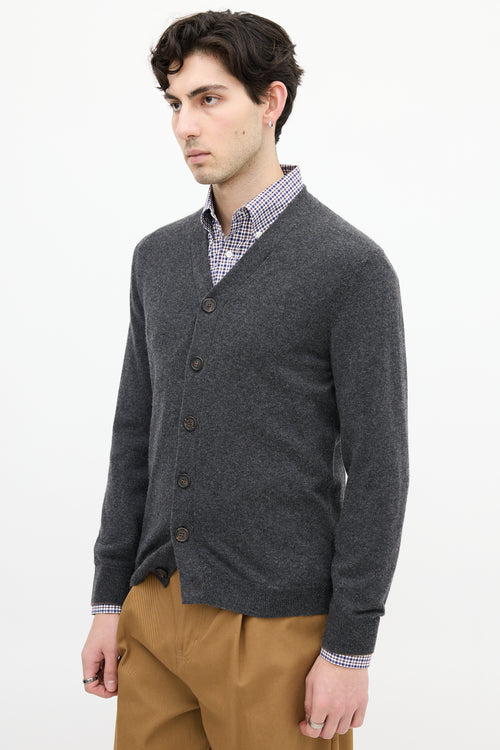 Brunello Cucinelli Dark Grey Cashmere Cardigan