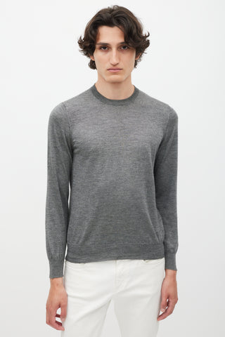 Brunello Cucinelli Dark Grey Cashmere Knit Sweater