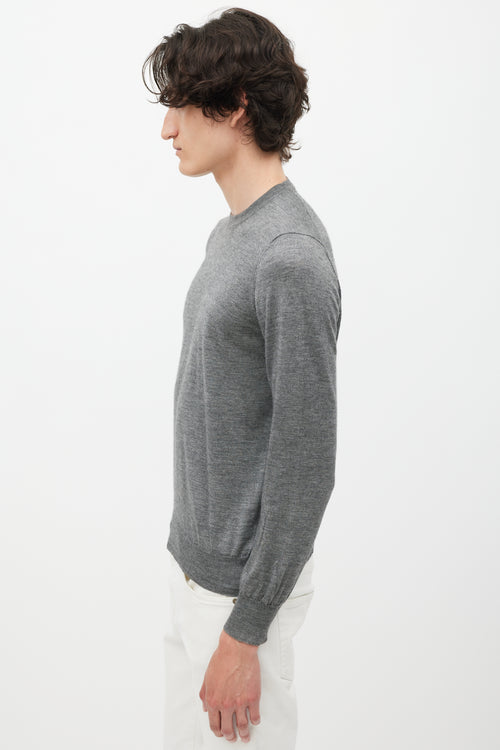Brunello Cucinelli Dark Grey Cashmere Knit Sweater