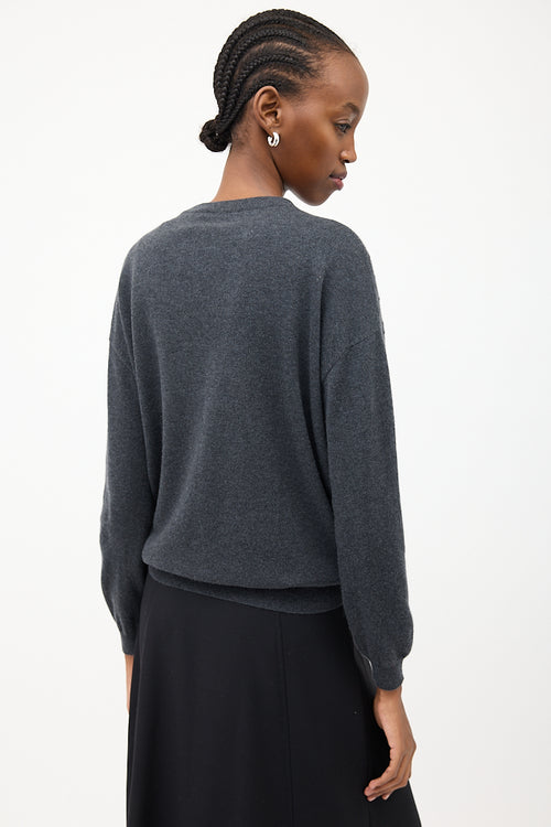 Brunello Cucinelli Dark Grey Cashmere Sequin Sweater