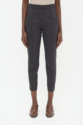 Brunello Cucinelli Dark Grey Wool Monilli Trouser