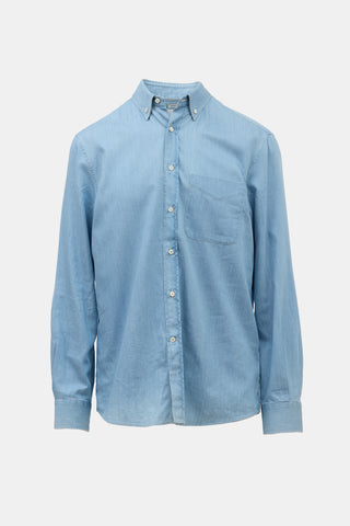 Brunello Cucinelli Denim Easy Fit Western Shirt