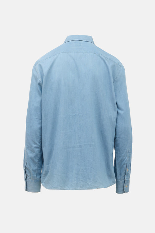 Brunello Cucinelli Denim Easy Fit Western Shirt
