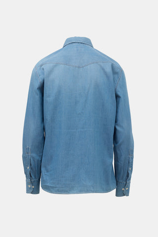 Brunello Cucinelli Denim Easy Fit Western Shirt