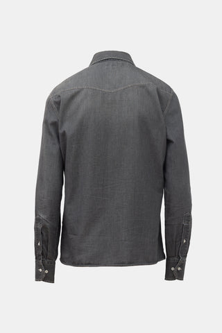 Brunello Cucinelli Denim Leisure Fit Western Shirt