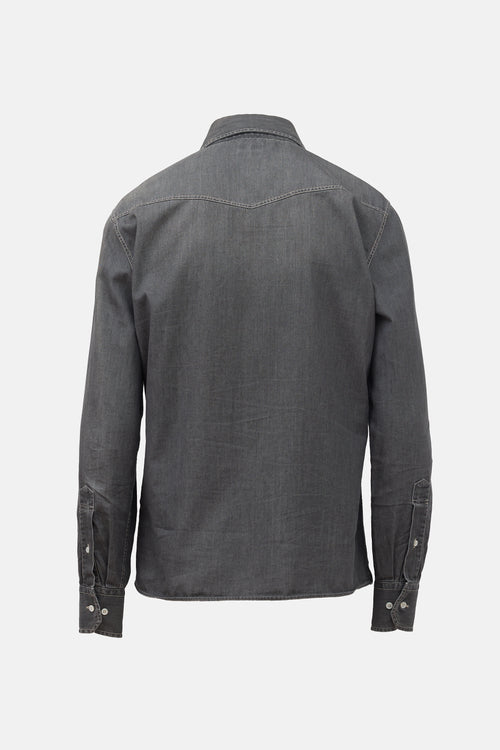 Brunello Cucinelli Denim Leisure Fit Western Shirt