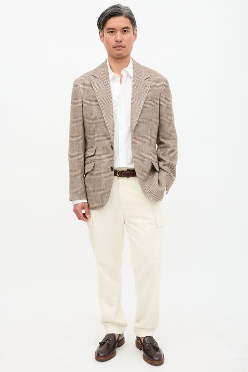 Brunello Cucinelli Flannel Glen Check Blazer