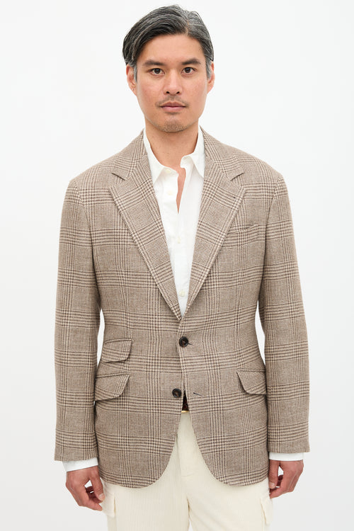 Brunello Cucinelli Flannel Glen Check Blazer