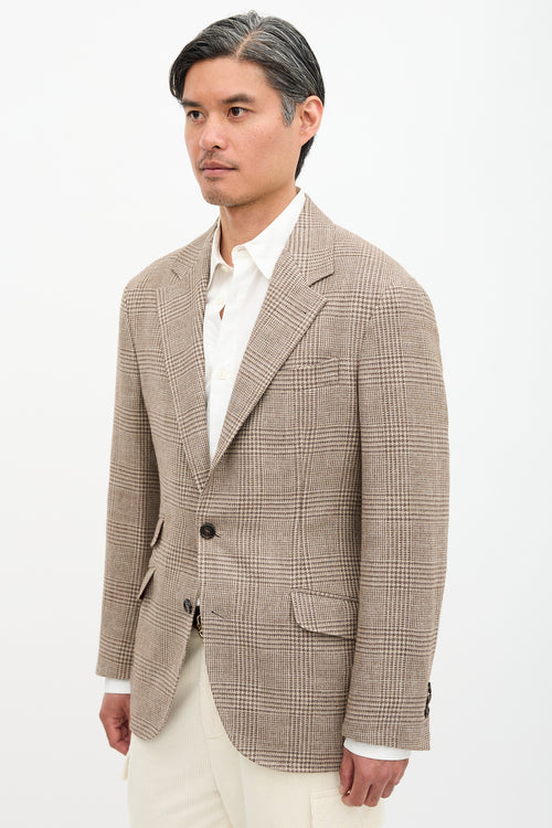 Brunello Cucinelli Flannel Glen Check Blazer