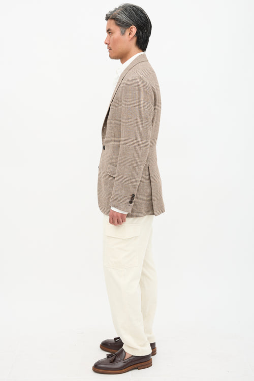 Brunello Cucinelli Flannel Glen Check Blazer