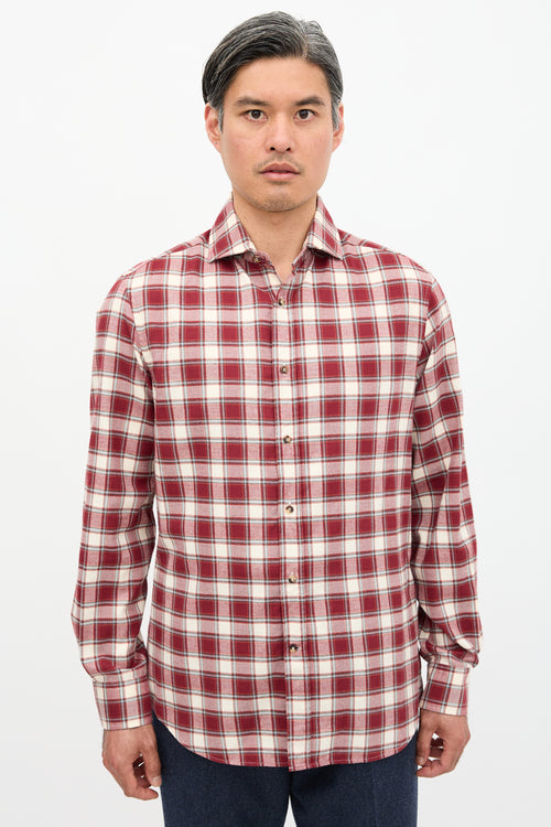 Brunello Cucinelli Flannel Plaid Shirt