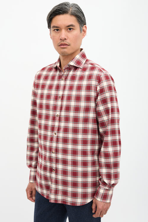 Brunello Cucinelli Flannel Plaid Shirt