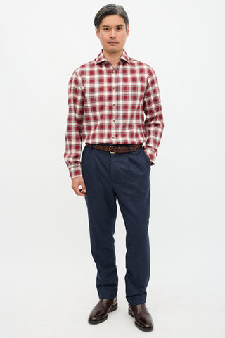 Brunello Cucinelli Flannel Plaid Shirt