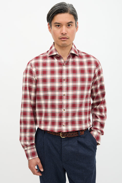 Brunello Cucinelli Flannel Plaid Shirt