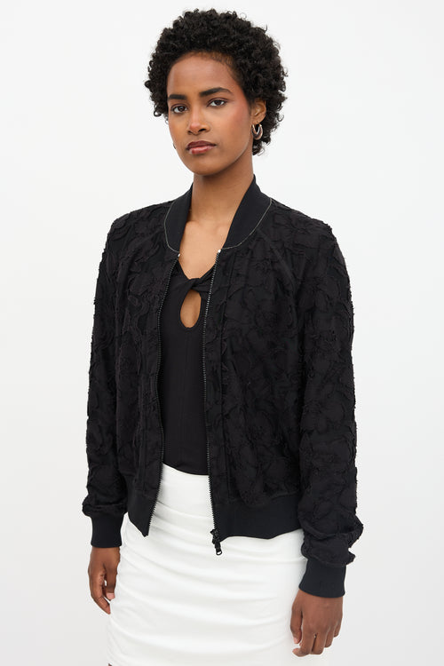 Brunello Cucinelli Floral Brocade Bomber Jacket