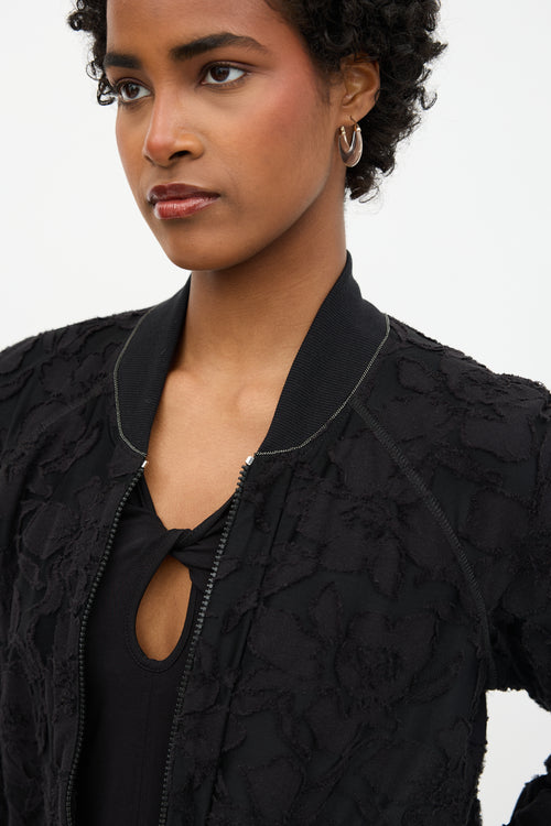 Brunello Cucinelli Floral Brocade Bomber Jacket