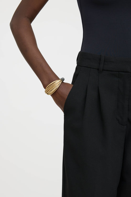 Brunello Cucinelli Metallic Leather Monili Bead Bracelet