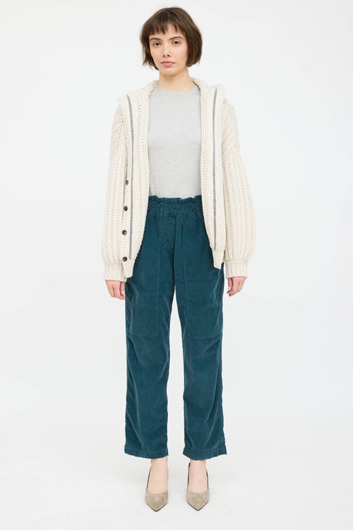 Brunello Cucinelli Velour Tapered Trouser