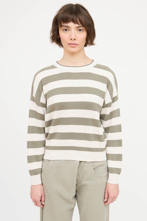 Brunello Cucinelli Striped Knit Sweater