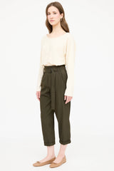 Brunello Cucinelli Wool Belted Cropped Trouser