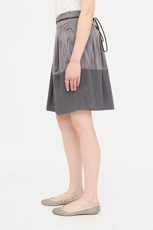 Brunello Cucinelli Wool & Silk Pleated Skirt