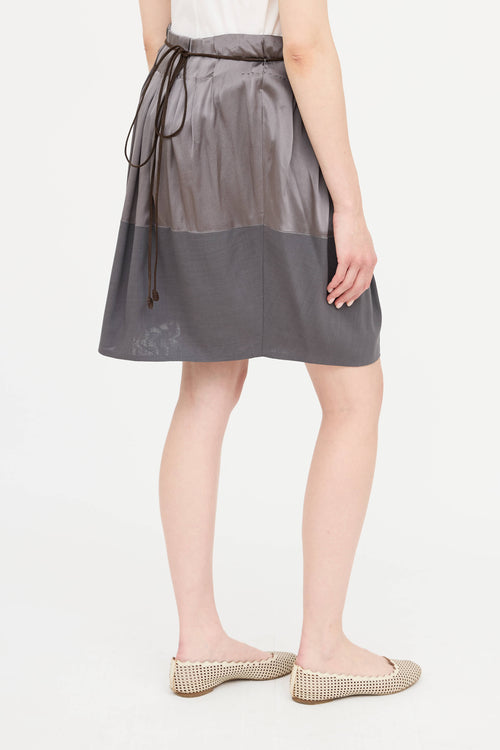 Brunello Cucinelli Wool & Silk Pleated Skirt