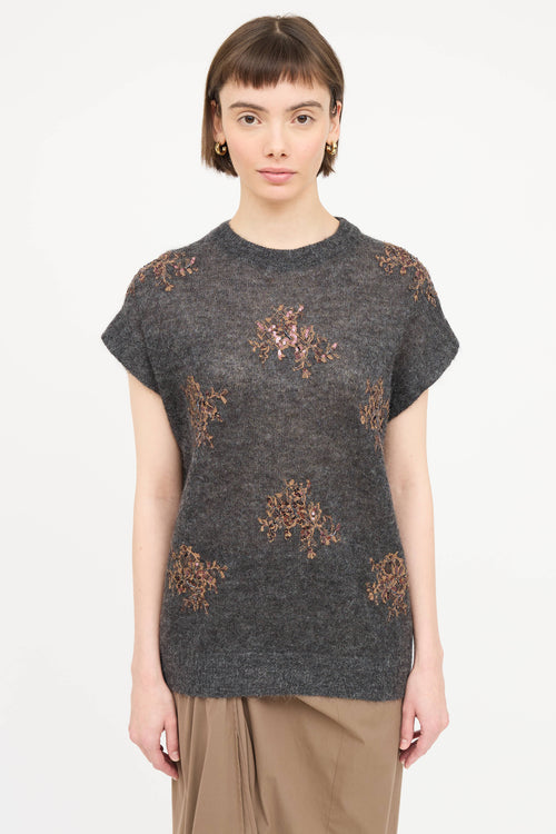 Brunello Cucinelli Mohair Embellished Top