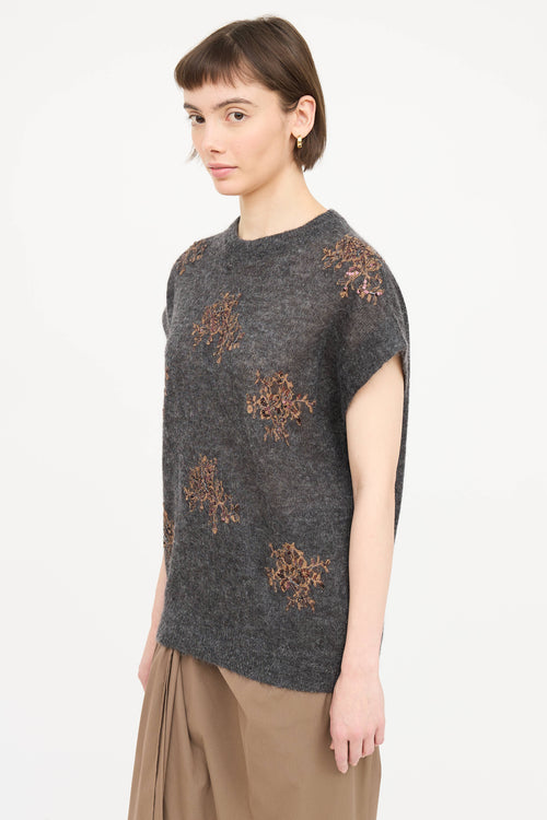 Brunello Cucinelli Mohair Embellished Top