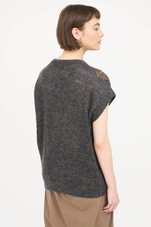 Brunello Cucinelli Mohair Embellished Top
