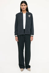 Brunello Cucinelli Cashmere Knit Jewel Bomber Jacket