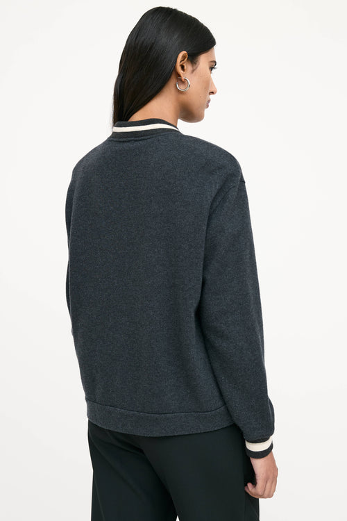 Brunello Cucinelli Cashmere Knit Jewel Bomber Jacket