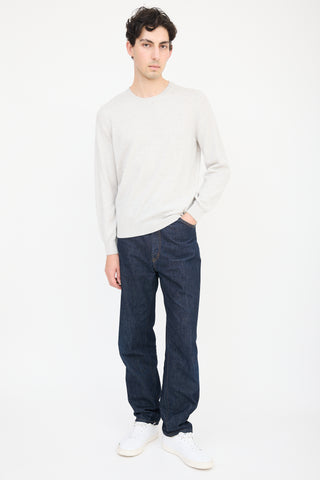 Brunello Cucinelli Grey Cashmere Knit Sweater