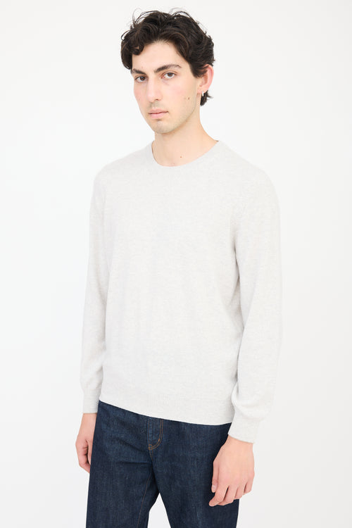 Brunello Cucinelli Grey Cashmere Knit Sweater