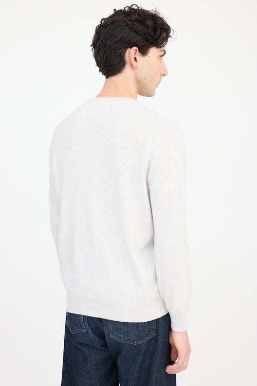 Brunello Cucinelli Grey Cashmere Knit Sweater