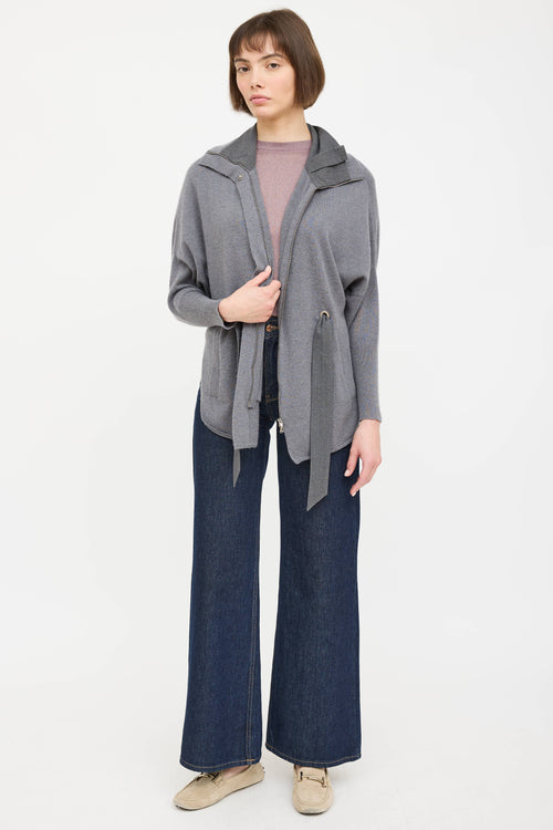 Cashmere Knit Tie Cardigan