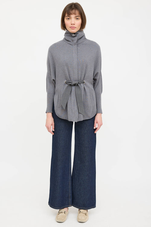 Cashmere Knit Tie Cardigan